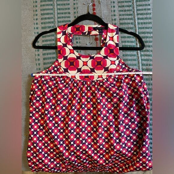 Banana Republic, Pink & Purple Mod/Geometric Babydoll Sleeveless Blouse - Picture 6 of 8